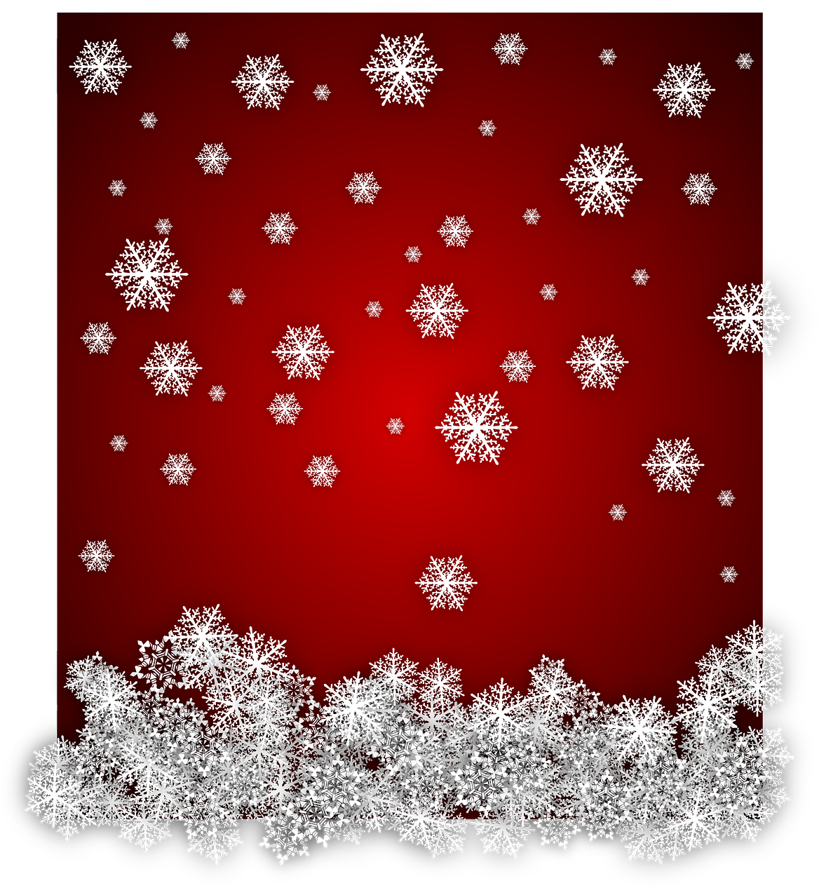 Festive Snowflake Pattern Red Background PNG