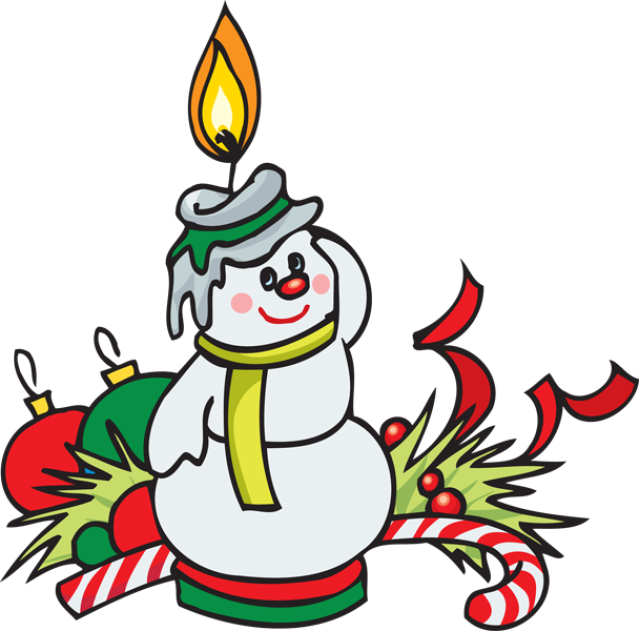 Festive Snowman Candle Clipart PNG