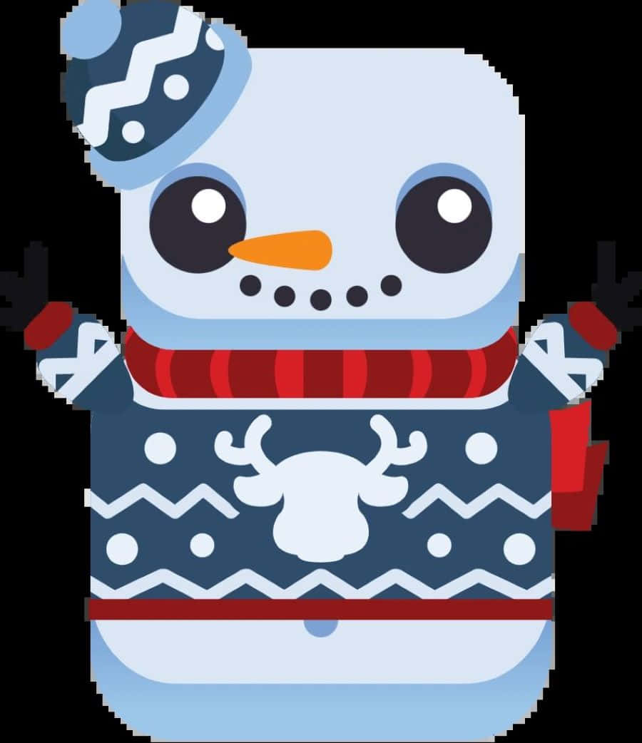 Festive Snowman Character Wallpaper