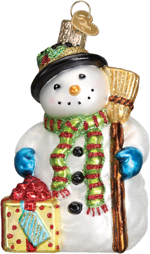 Festive Snowman Christmas Ornament PNG