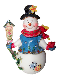 Festive Snowman Figurine PNG