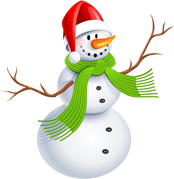 Festive Snowman Illustration PNG