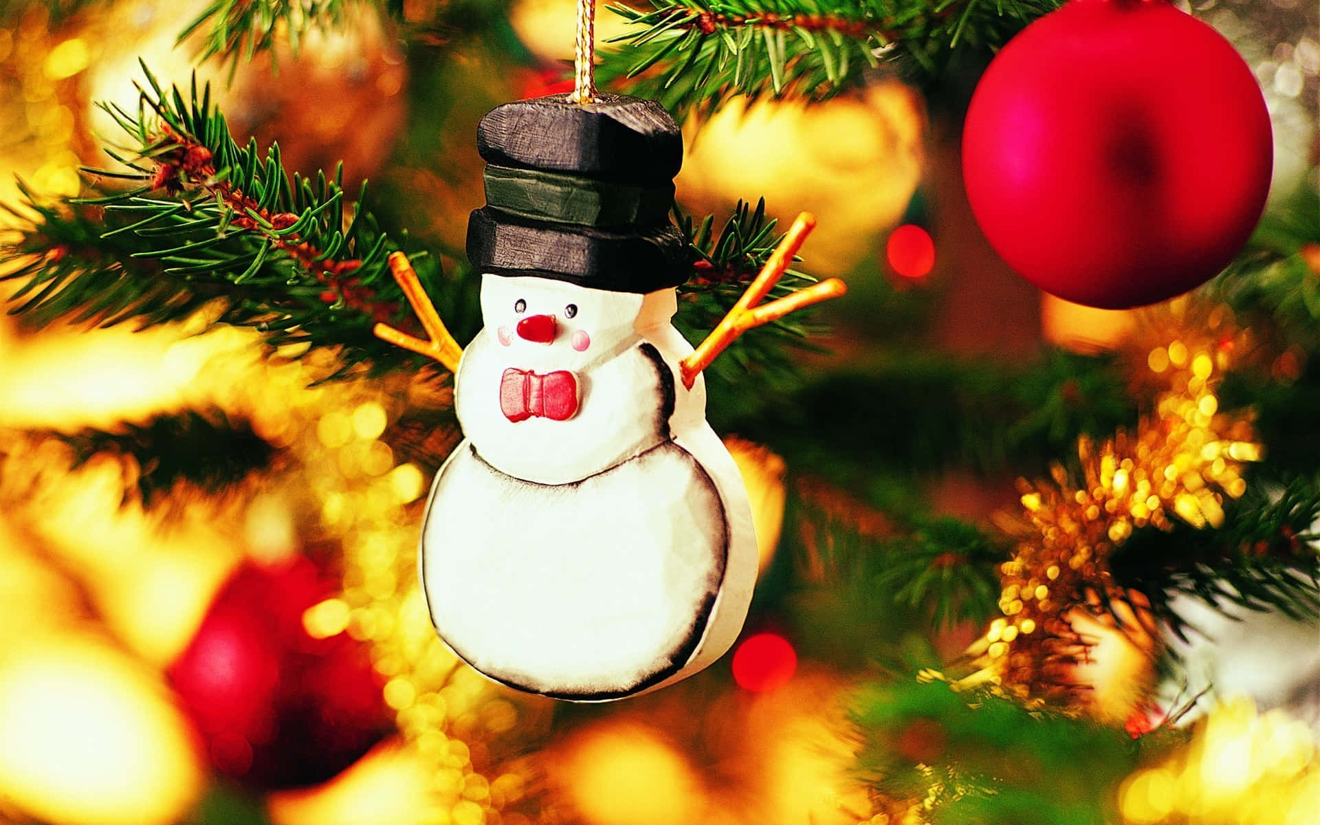 Festive Snowman Ornament Holiday Decor.jpg Wallpaper