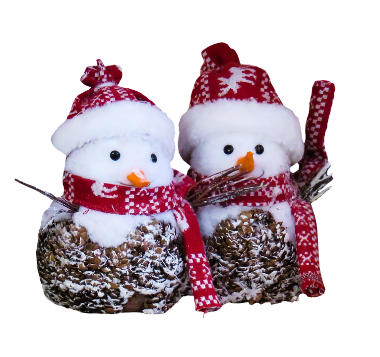 Festive Snowmen Figurines PNG
