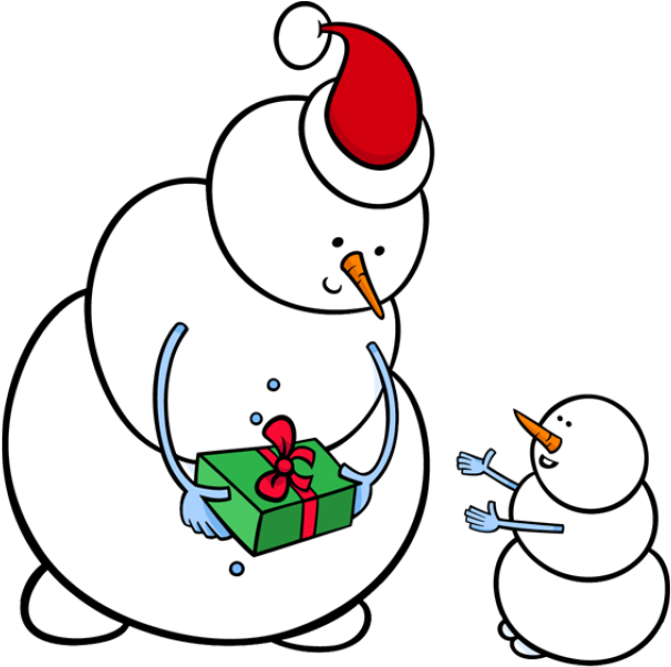 Download Festive Snowmen Gift Exchange Clipart | Wallpapers.com