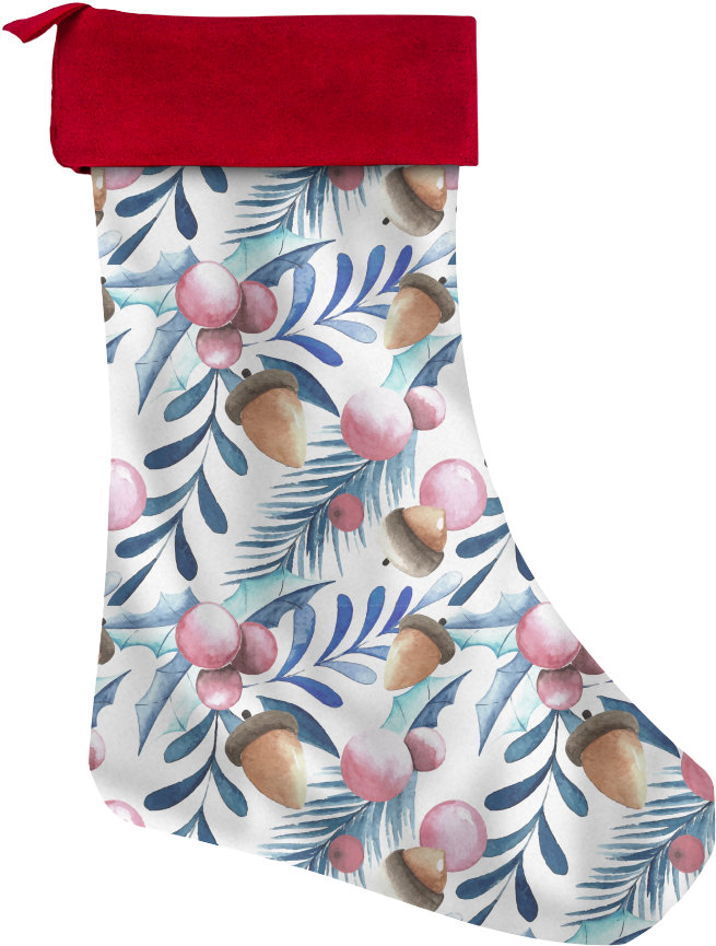 Festive Stocking Watercolor Pattern PNG