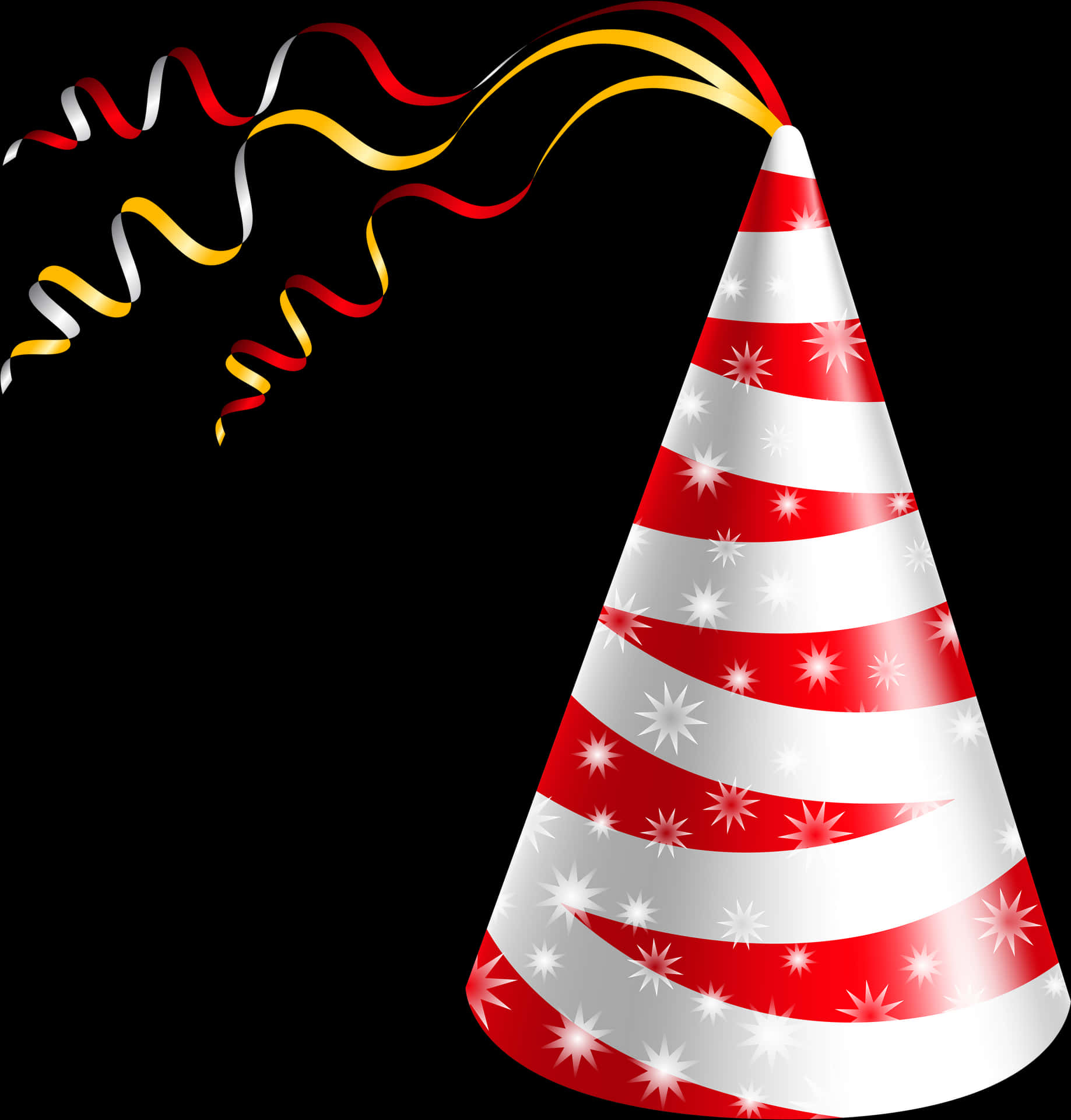 Festive Striped Birthday Hat PNG