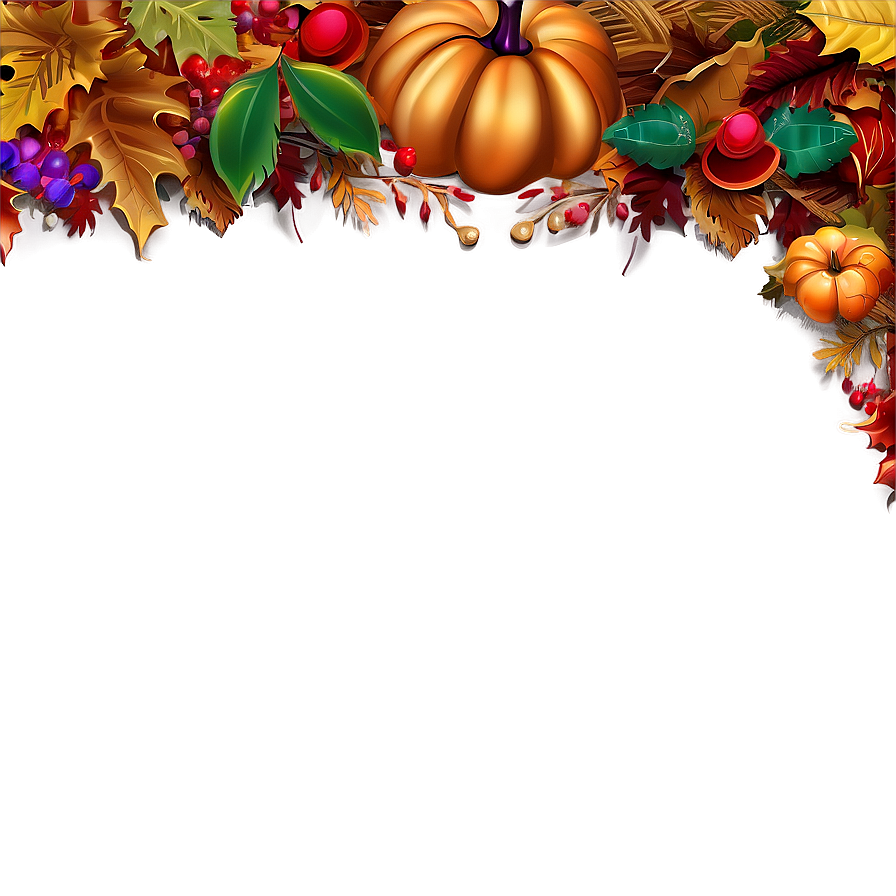 Festive Thanksgiving Border Png Skj73 PNG