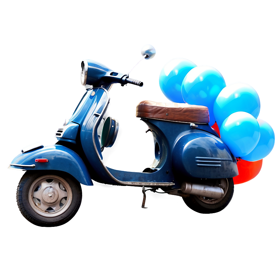 Festive Vespa With Balloons Png Ioe96 PNG