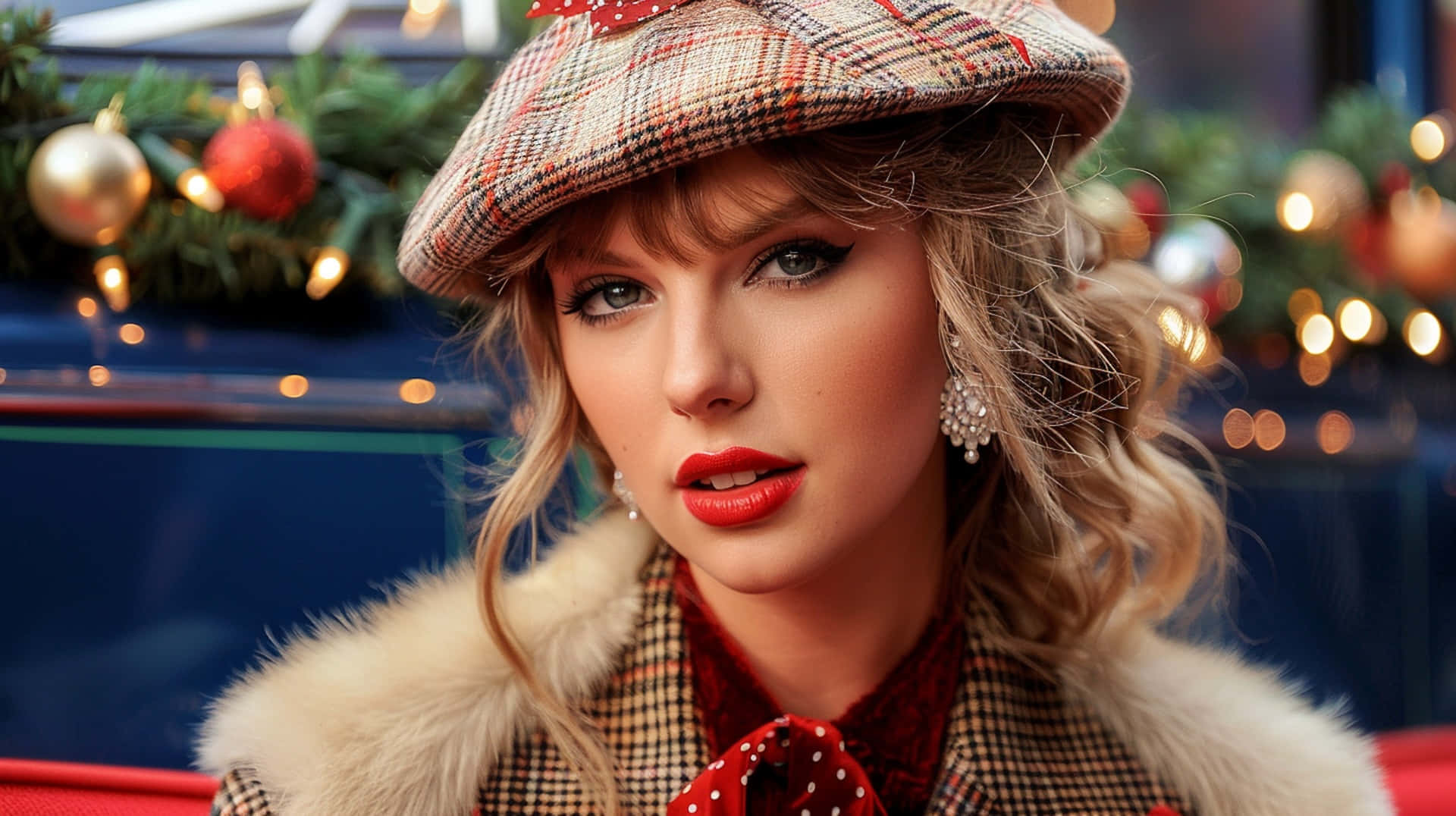 Festive Winter Fashion Taylor Swift Wallpaper