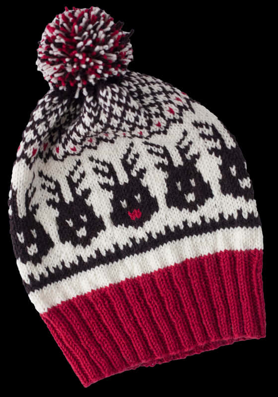 Festive Winter Knit Hat PNG