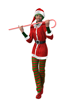 Festive Womanin Santa Costume PNG