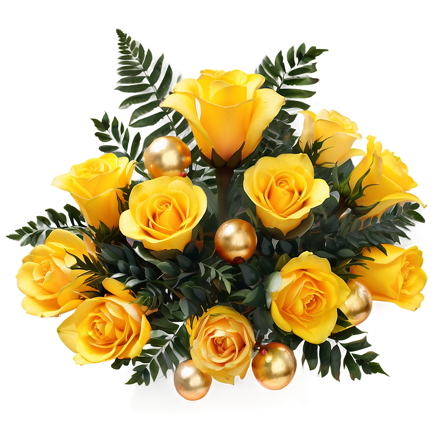 Festive Yellow Flowers Png Mas52 PNG