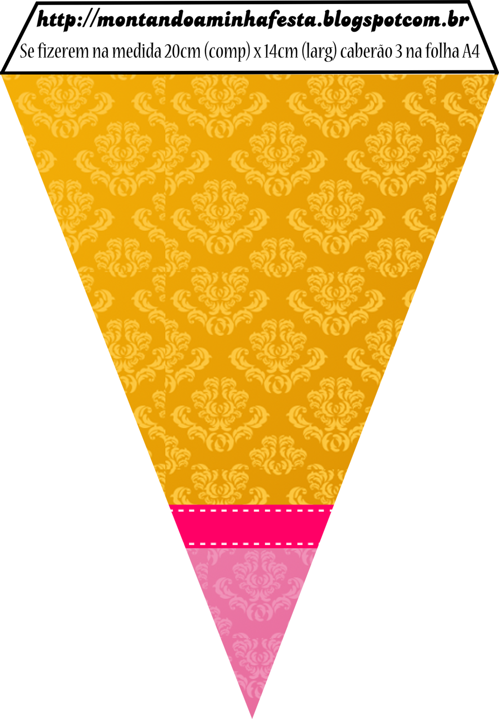 Festive Yellow Pink Bunting Design PNG