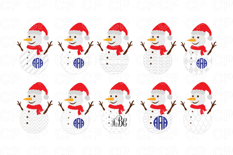 Festive_ Snowmen_ Pattern_ Clipart PNG