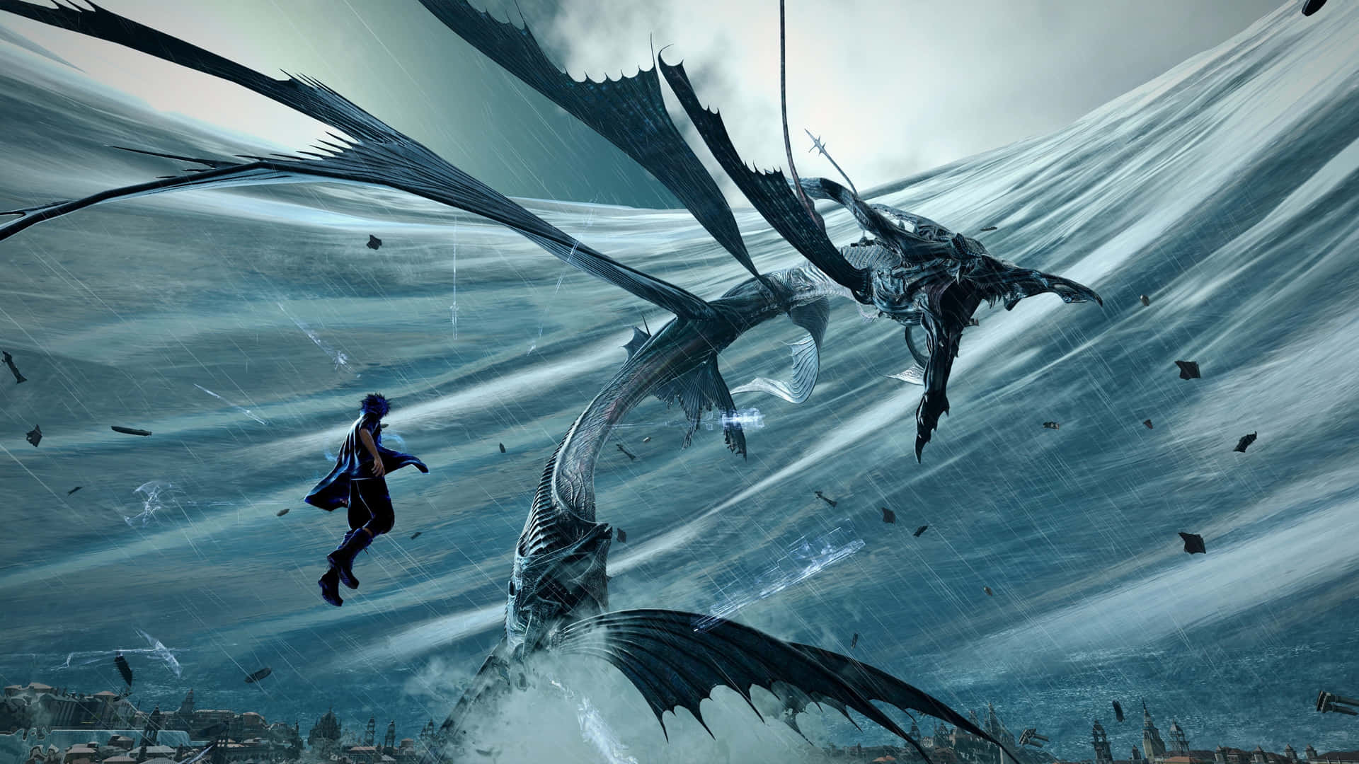 Einaufregender Actionshot Aus Final Fantasy 15 Wallpaper