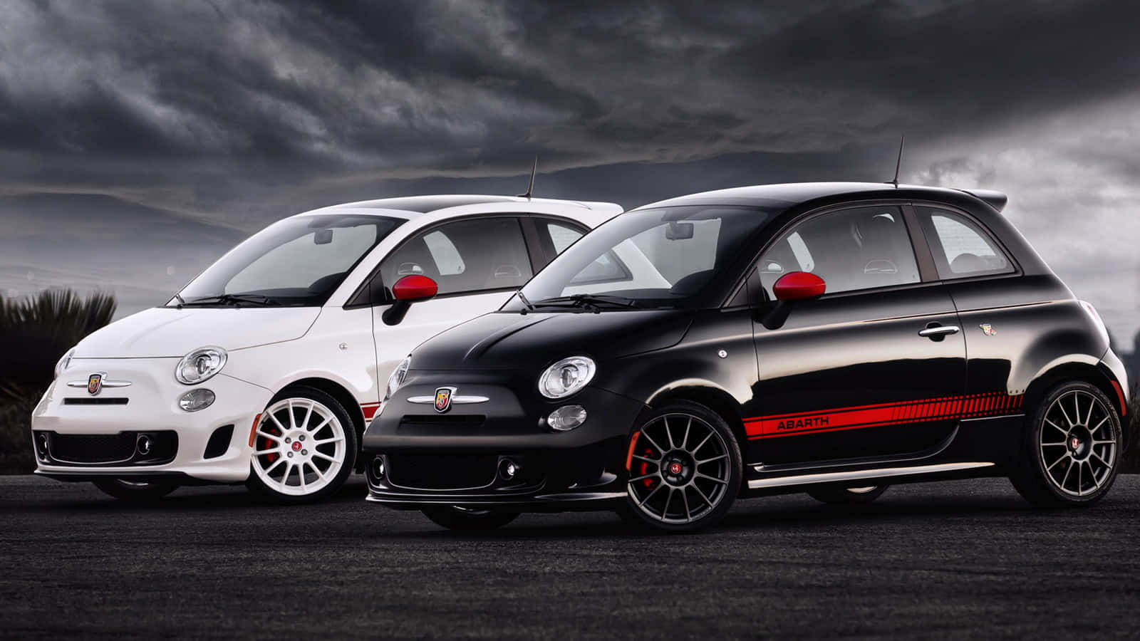 Stylish Fiat 500 on the Road Wallpaper