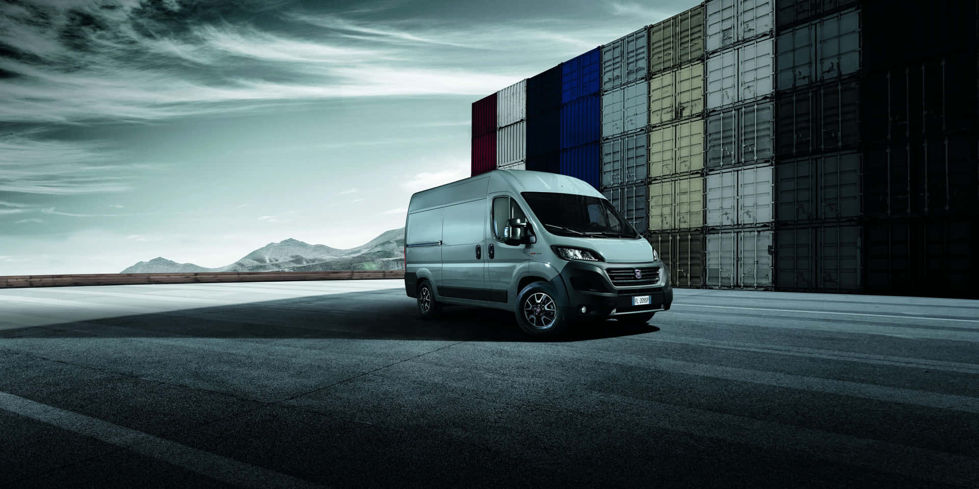 Fiat Ducato Cargo Van Industriële Achtergrond Achtergrond