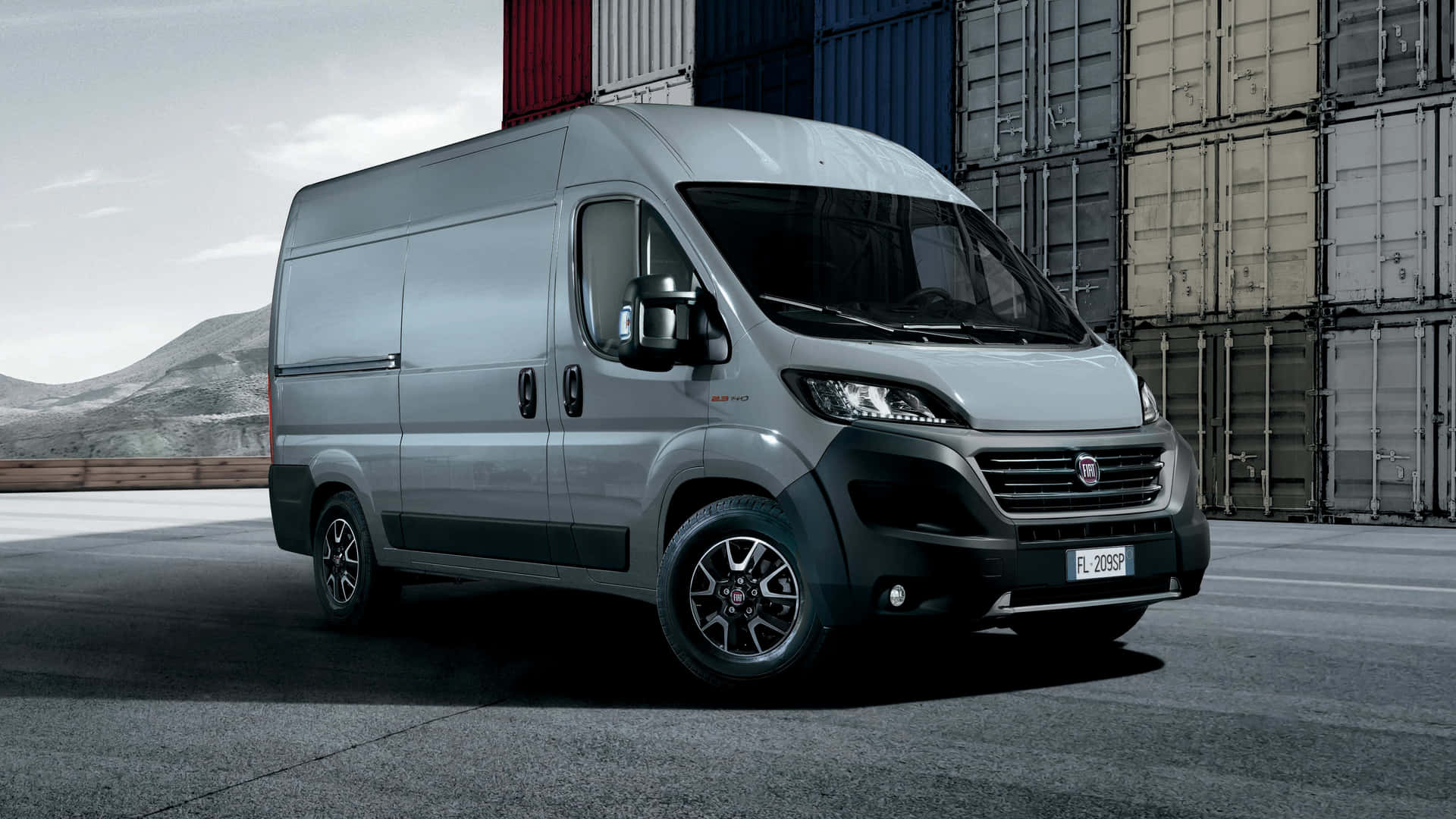 Fiat Ducato Cargo Van Industriële Achtergrond Achtergrond