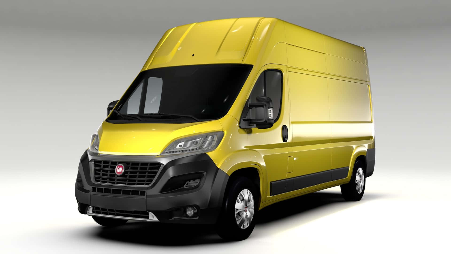 Fiat Ducato Gele Van Studio Shot Achtergrond