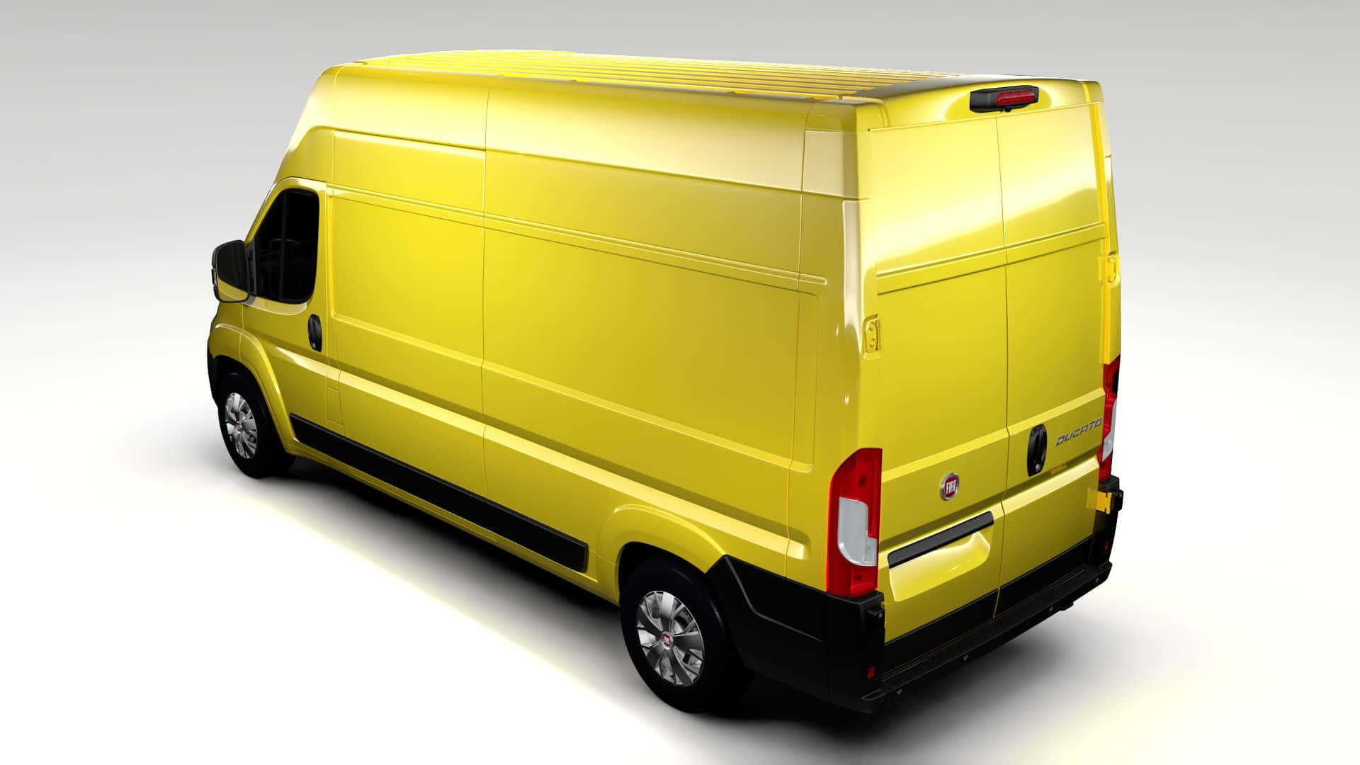 Fiat Ducato Gele Van 3d Render Achtergrond