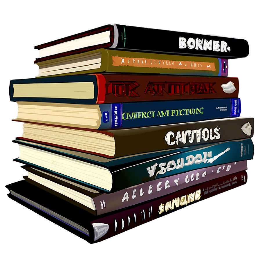 Fiction Books Stack Png Tkd74 PNG