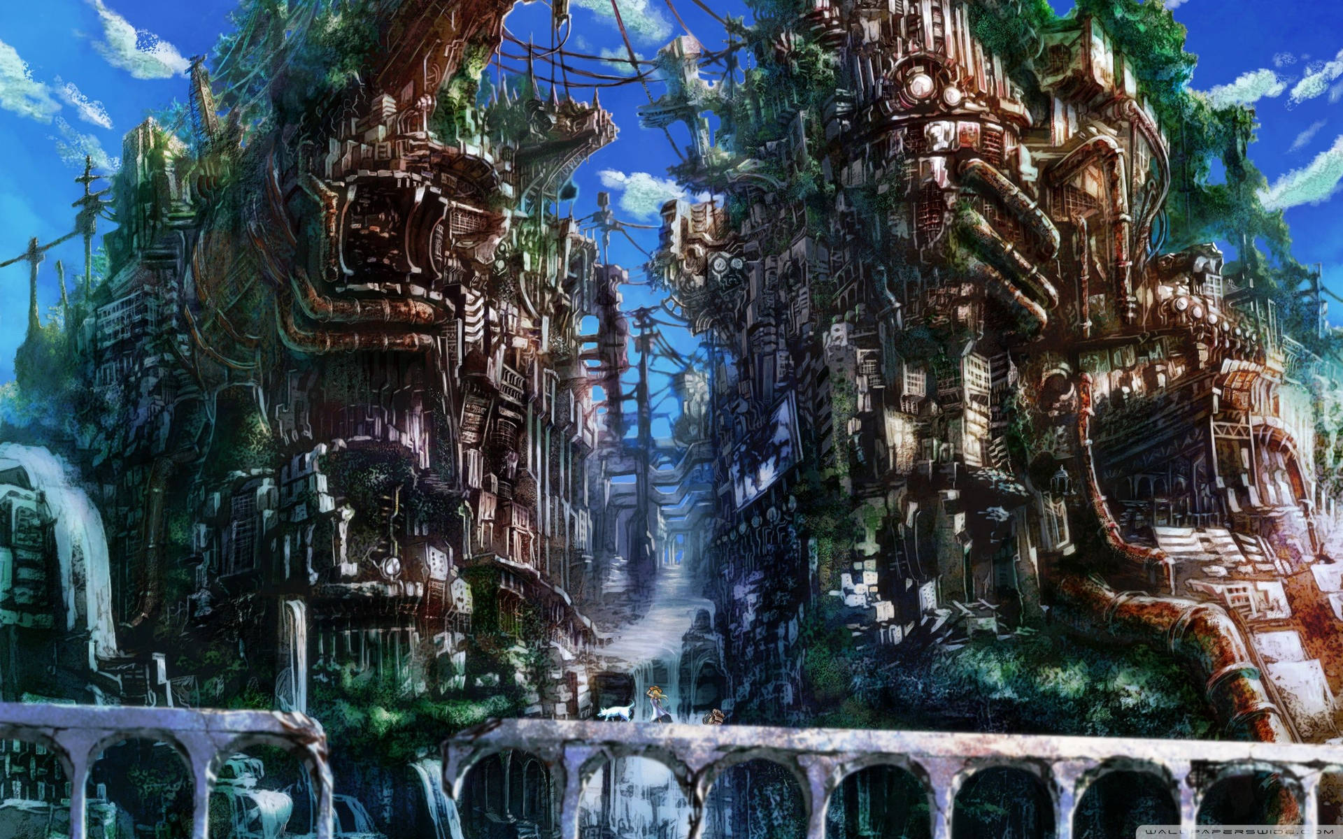 Fictional Anime City Wallpaper