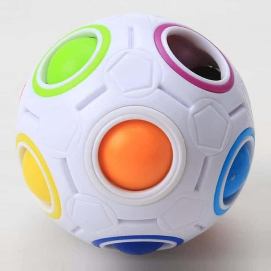 A Colorful Ball With Colorful Circles On It