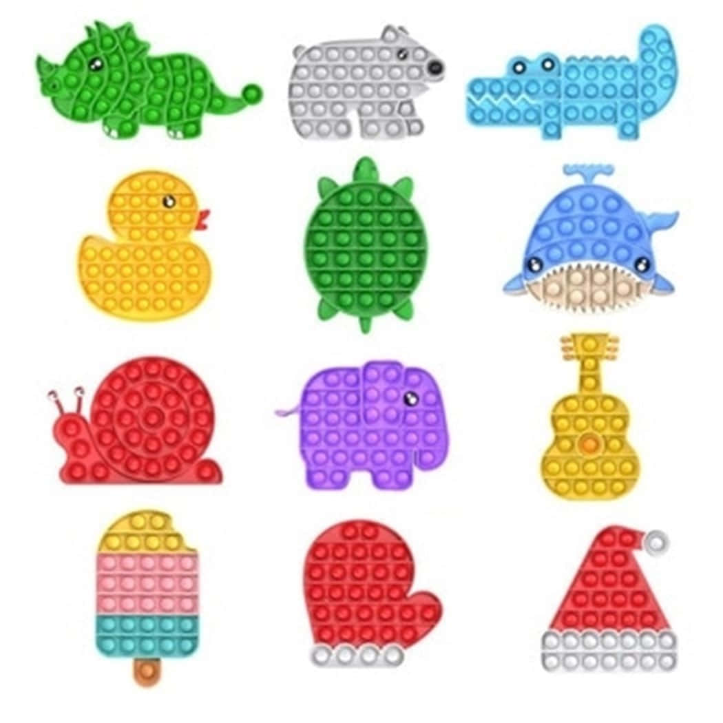 A Set Of Colorful Animal And Animal Shapes