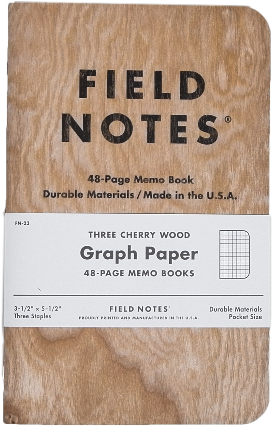 Field Notes Cherry Wood Graph Paper Memo Book PNG