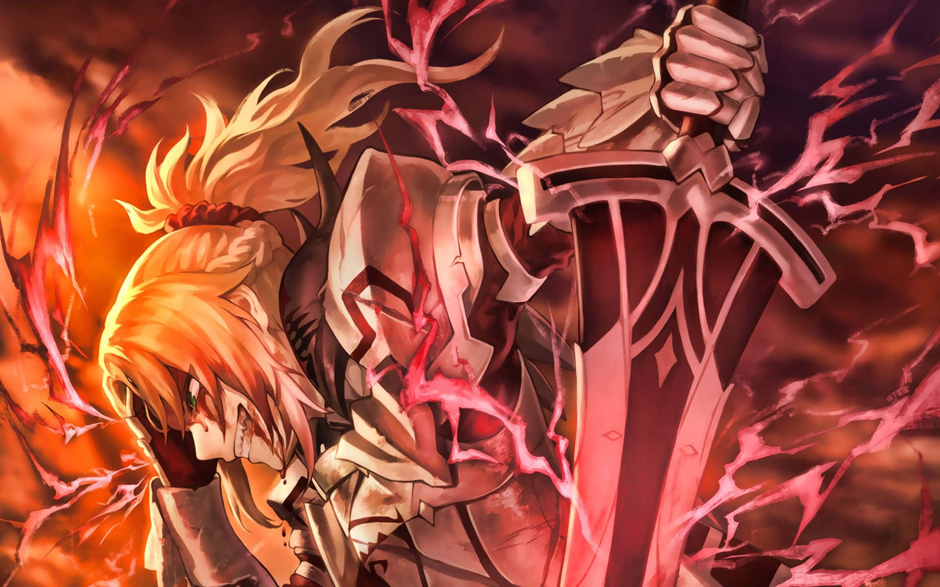 Fierce And Heroic Mordred In Fate Grand Order Wallpaper