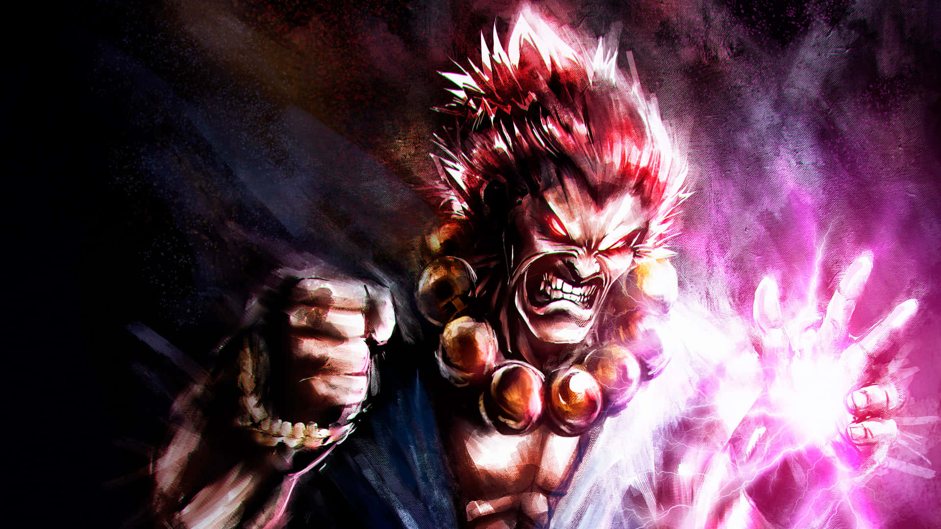 Fierce Anime Fighter Unleashing Power Wallpaper
