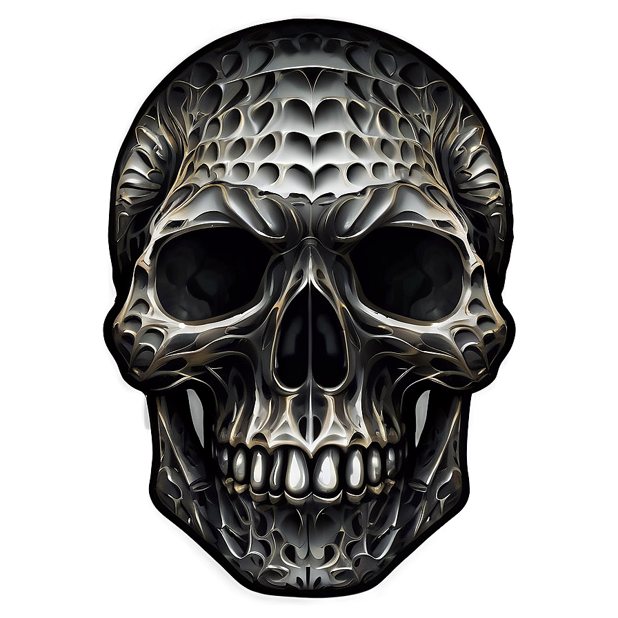 Fierce Black Skull Graphic Png Cbq PNG