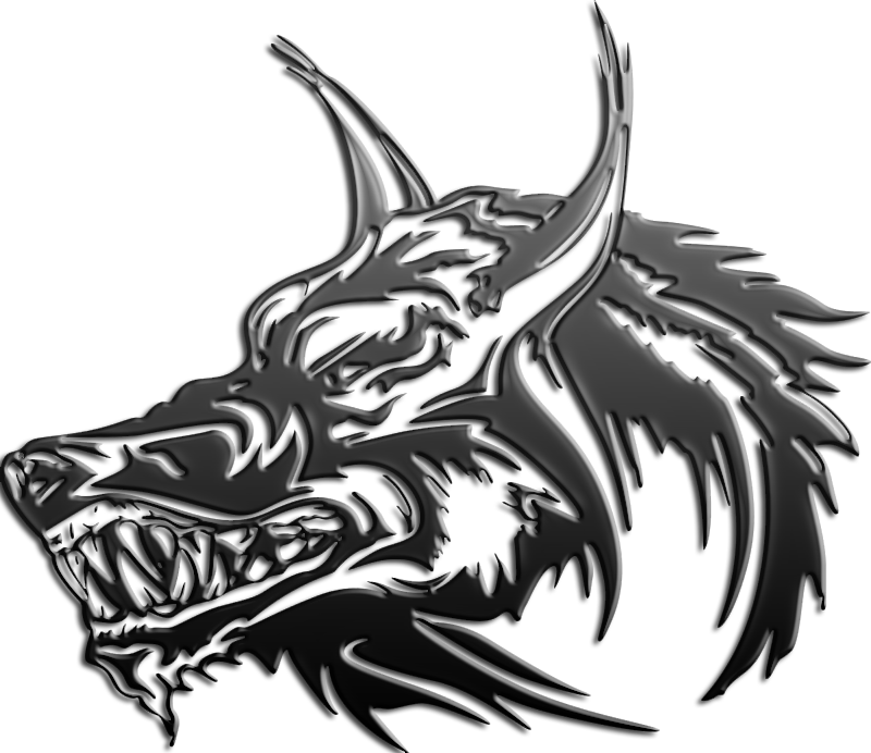 Fierce Black Wolf Logo PNG