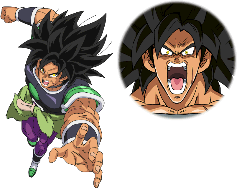 Fierce Broly Action Pose PNG