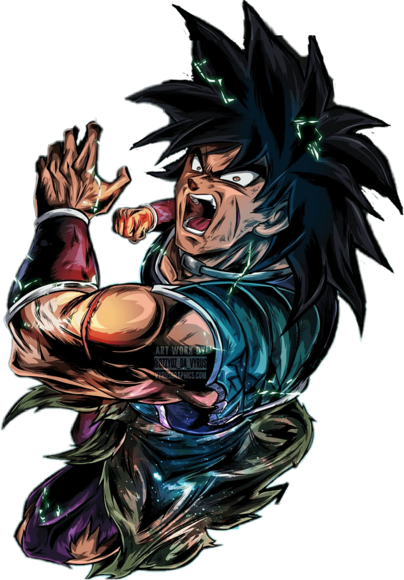 Fierce Broly Power Up Artwork PNG