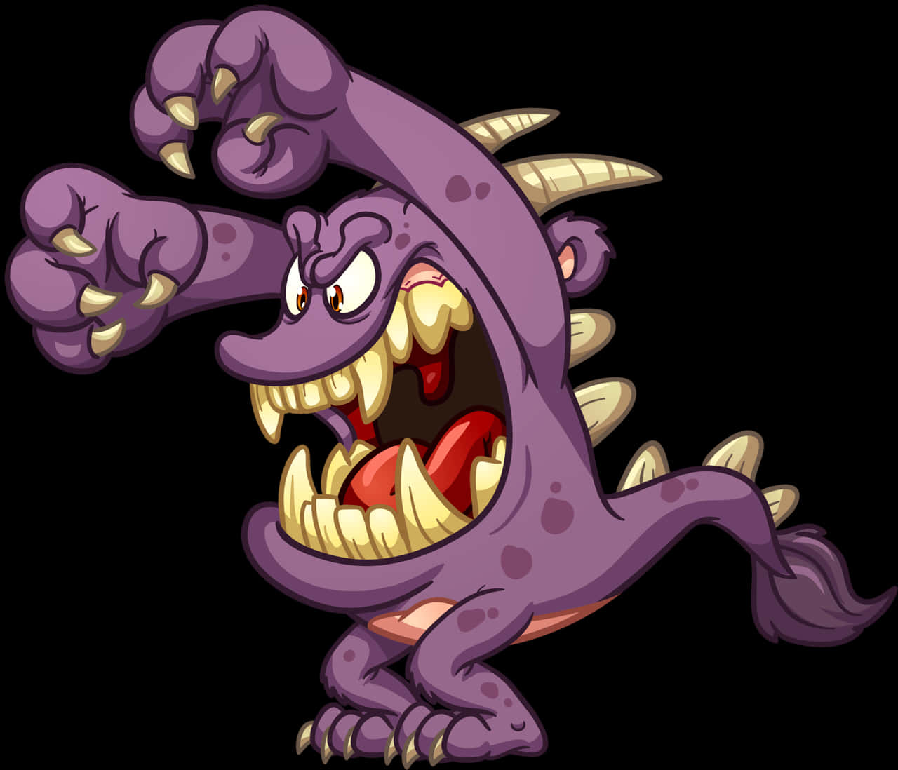 Fierce Cartoon Monster PNG