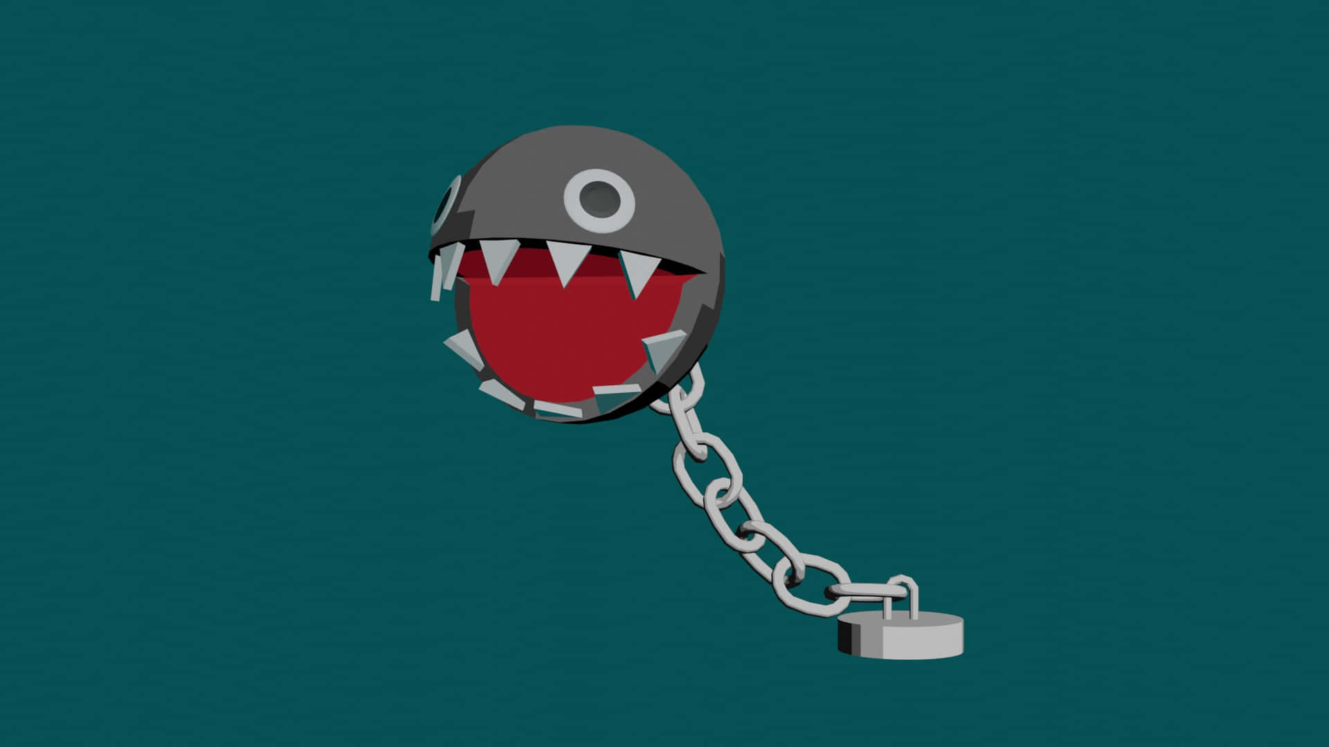 Fierce Chain Chomp In Super Mario Universe Wallpaper