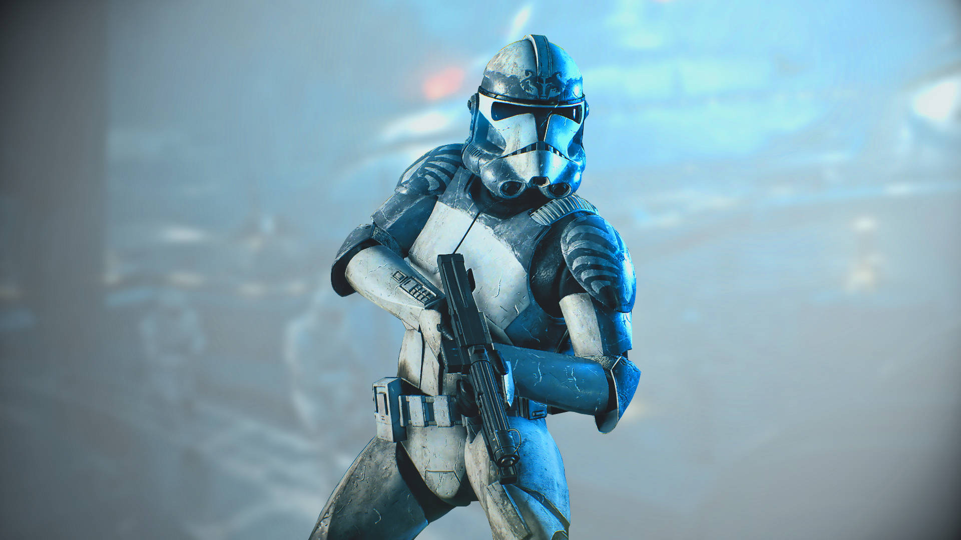 A Fierce Clone Trooper Exploring A Star Wars Raid Wallpaper