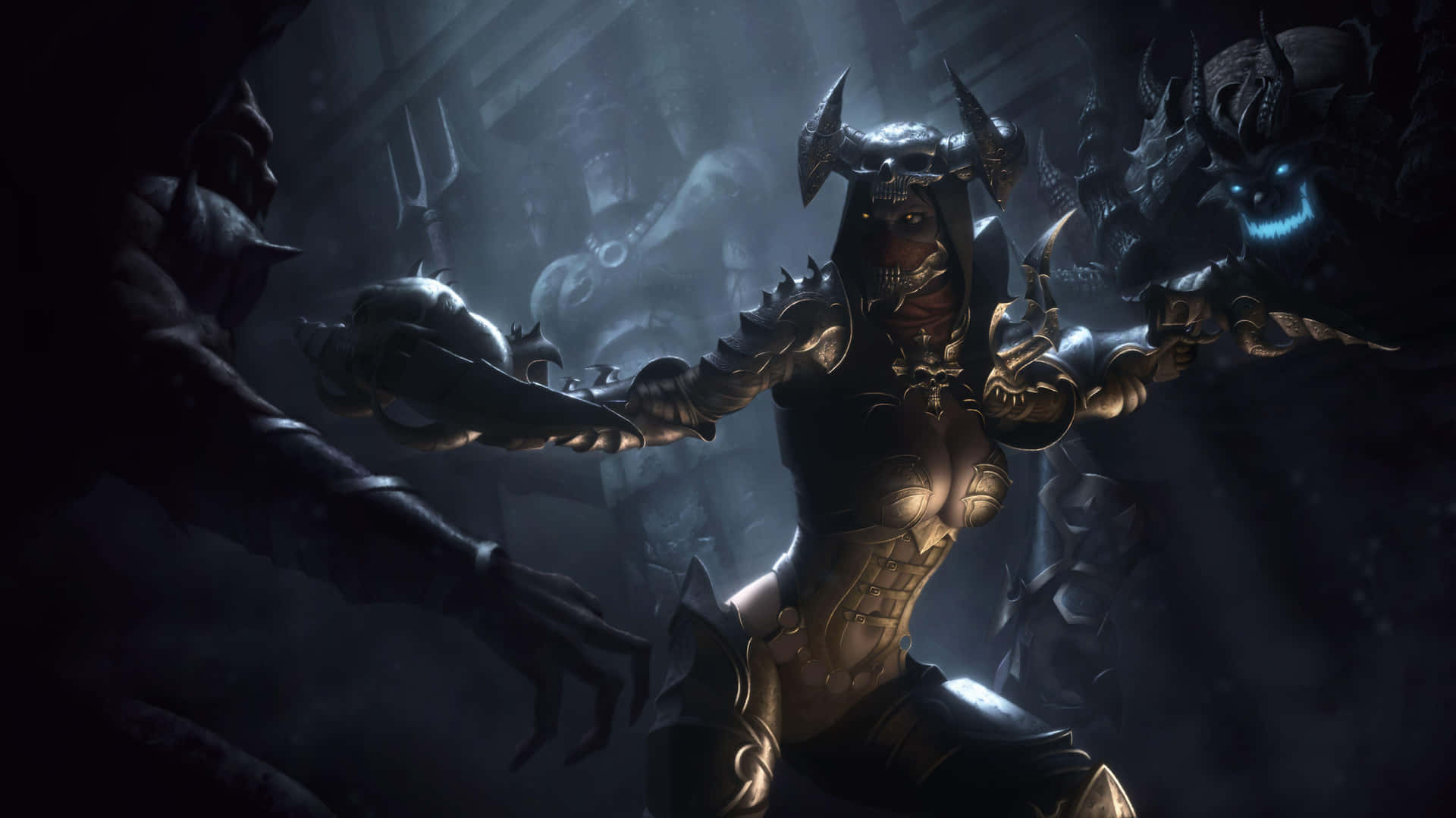 Fierce Demon Hunter In Action In World Of Warcraft Wallpaper