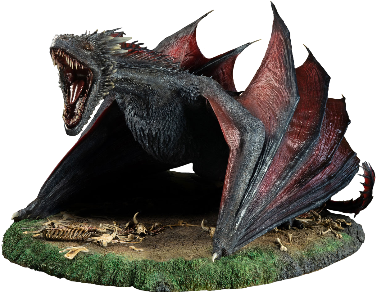 Fierce Dragon Statue Gameof Thrones PNG
