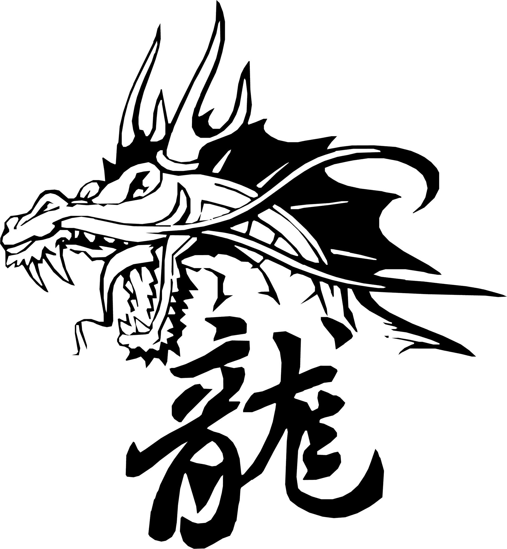 Fierce Dragon Tattoo Design PNG