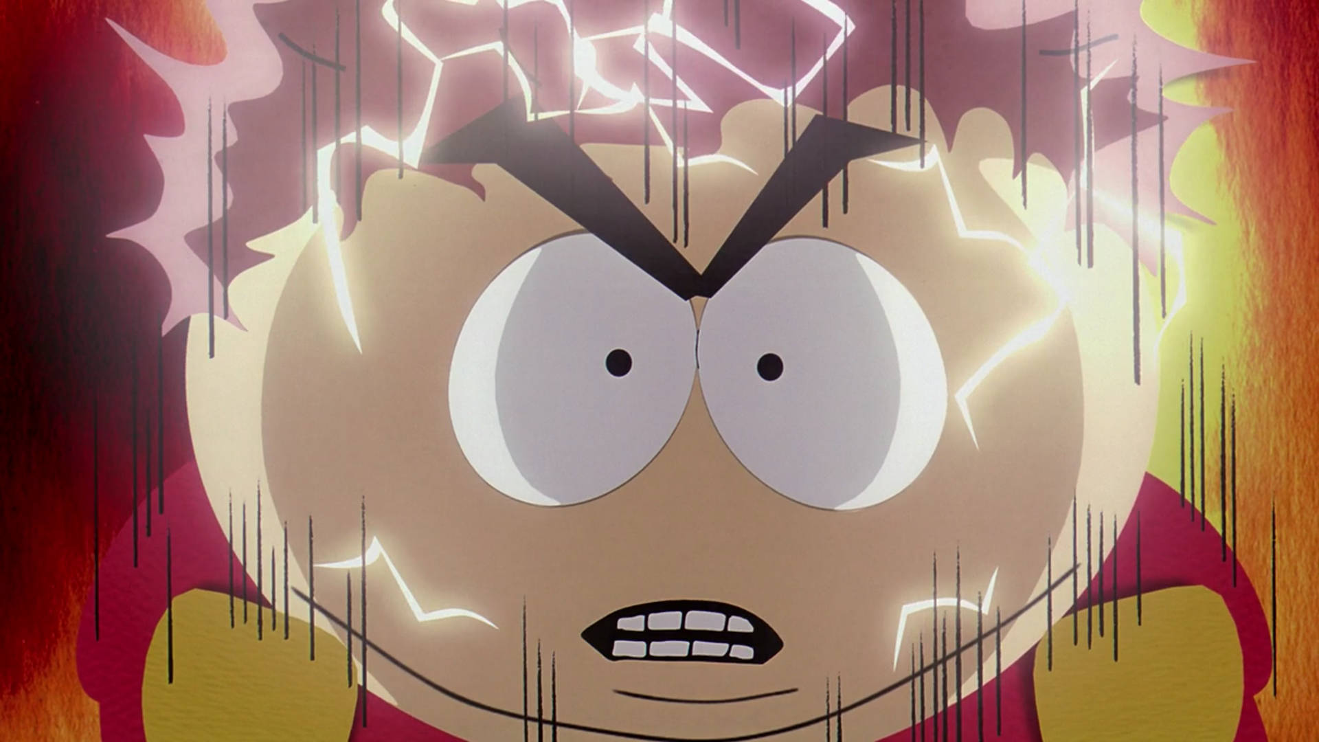 Fierce Eric Cartman Electrocuted Scene Wallpaper