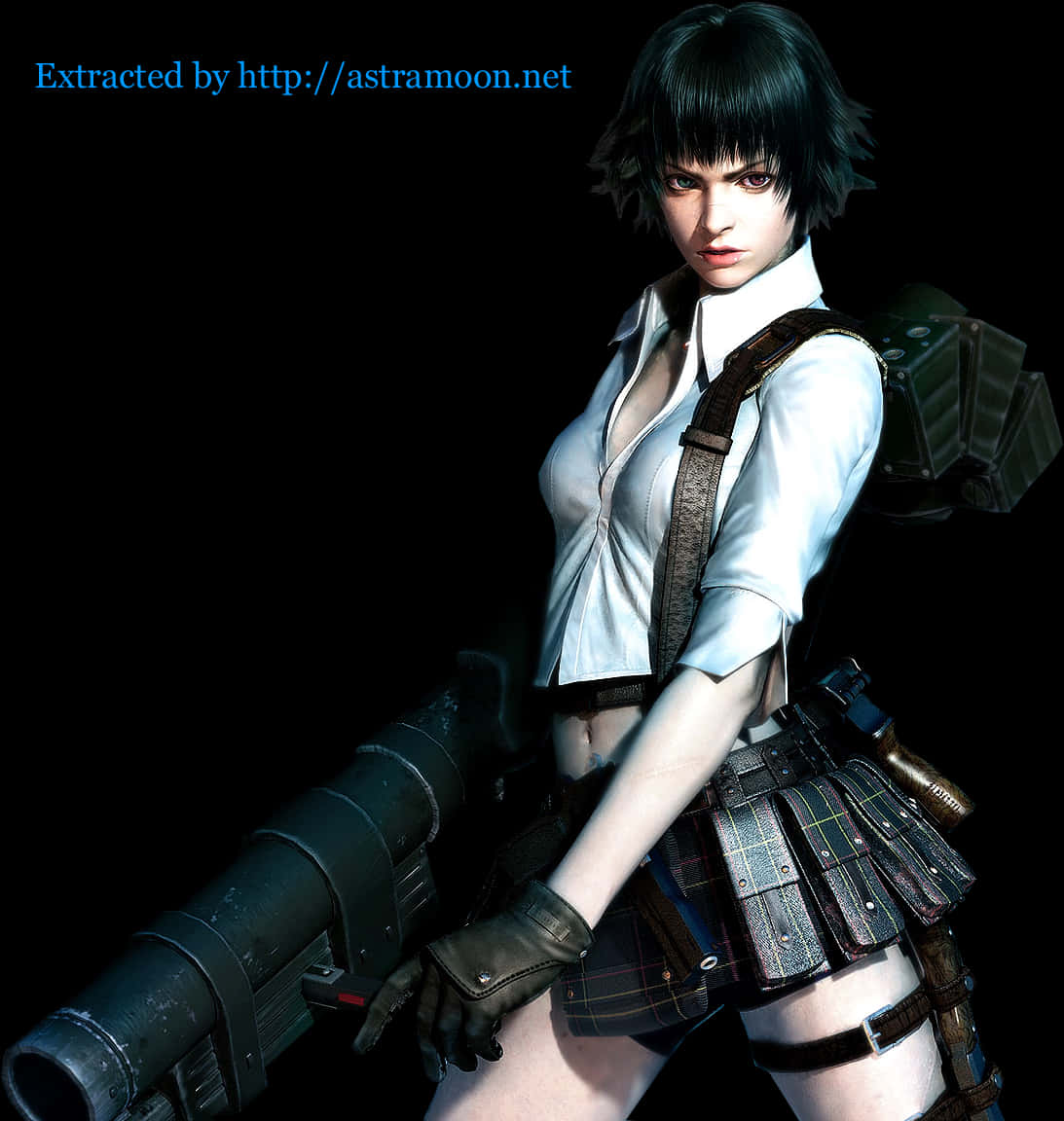 Fierce Female Characterwith Rocket Launcher PNG