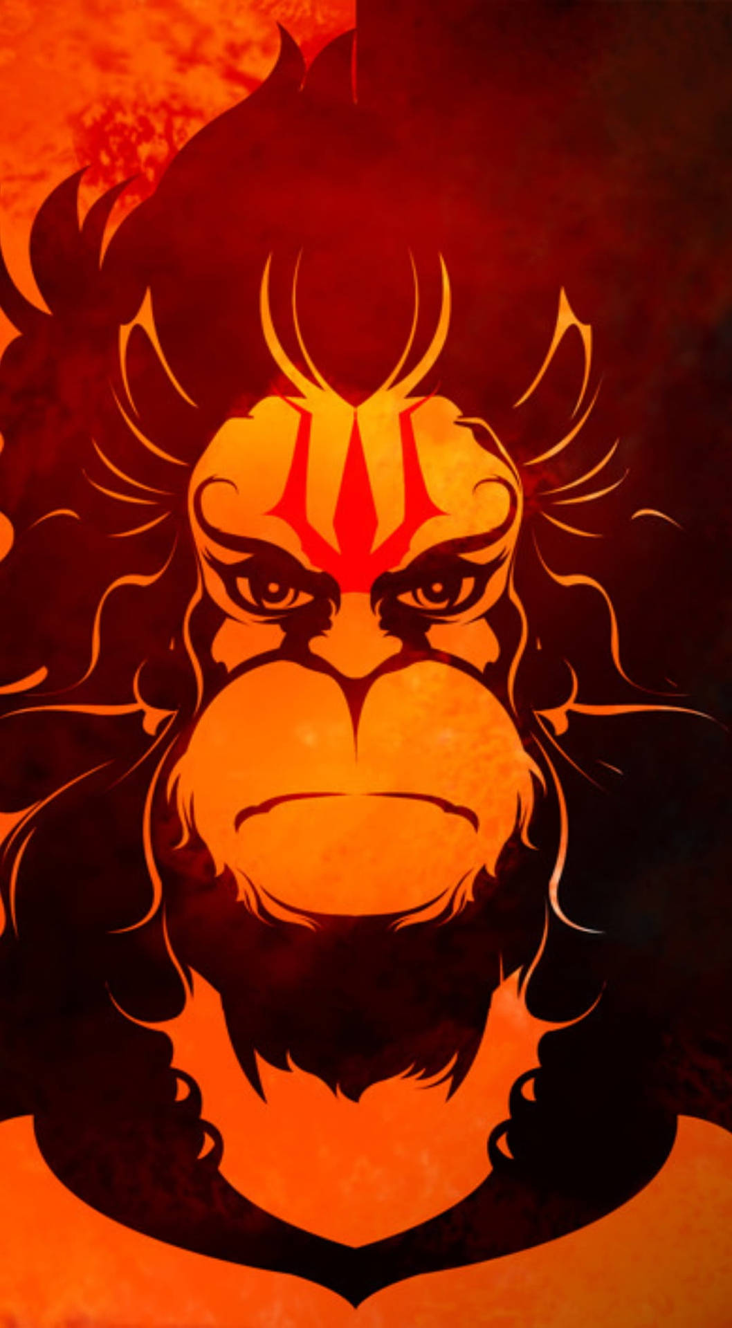 Fierce God Hanuman Red Aesthetic