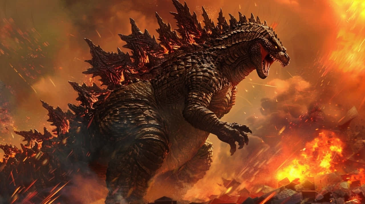 Fierce Godzilla Rampage Wallpaper