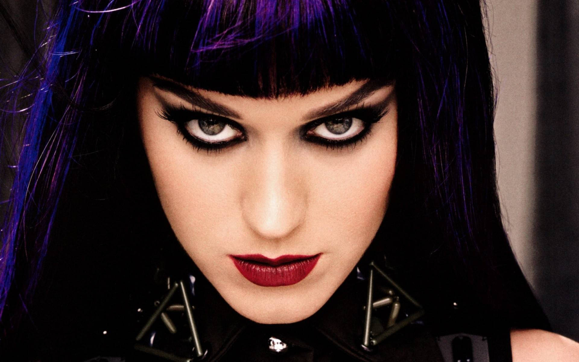 Fierce Katy Perry With Smoky Eyes Background