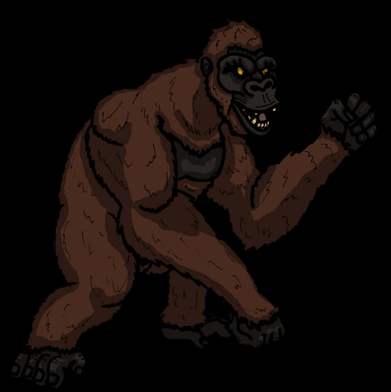Fierce King Kong Illustration PNG