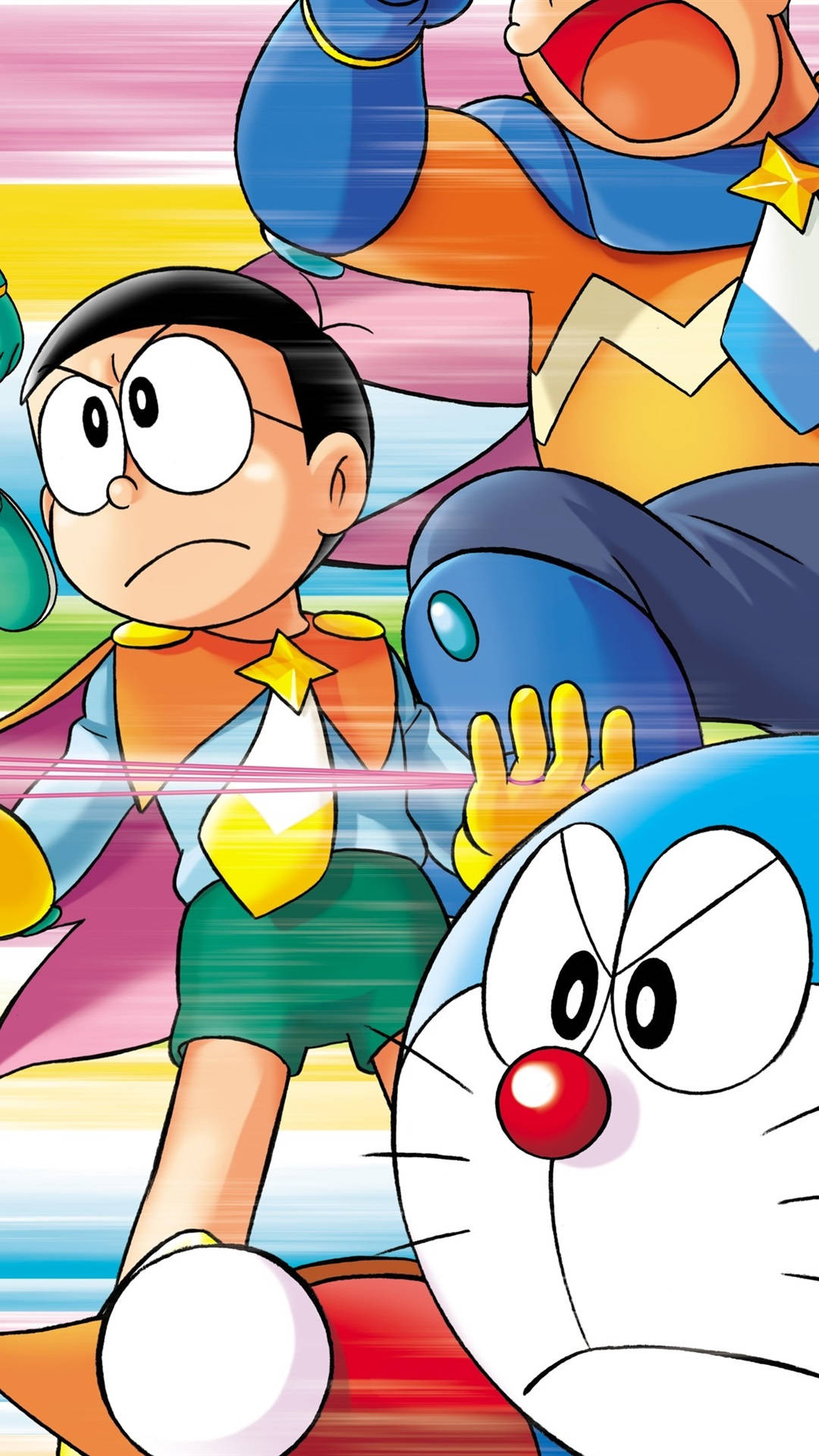 Voldsomme Nobita Og Doraemon iPhone Wallpaper Wallpaper