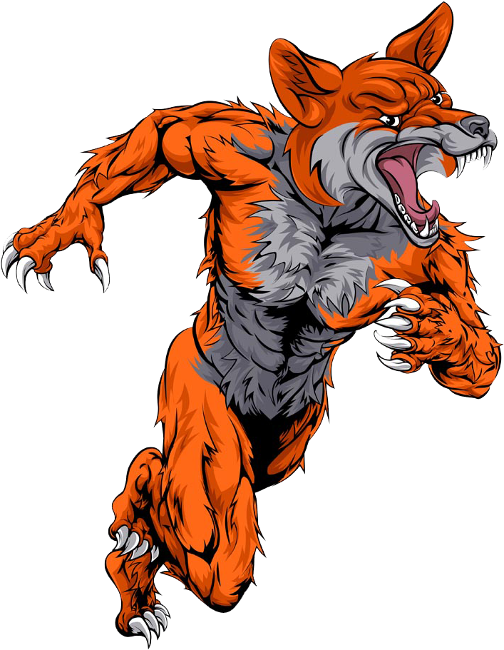 Fierce Orange Werewolf Art PNG